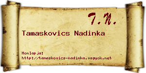 Tamaskovics Nadinka névjegykártya